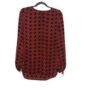 The Limited Red and Black Patterned Blouse